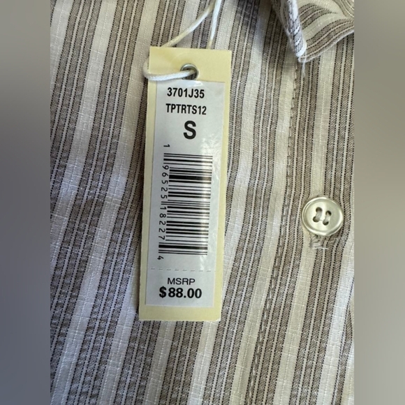 Max Studio NWT Button Down Tan/Creme Size Small - Picture 7 of 7